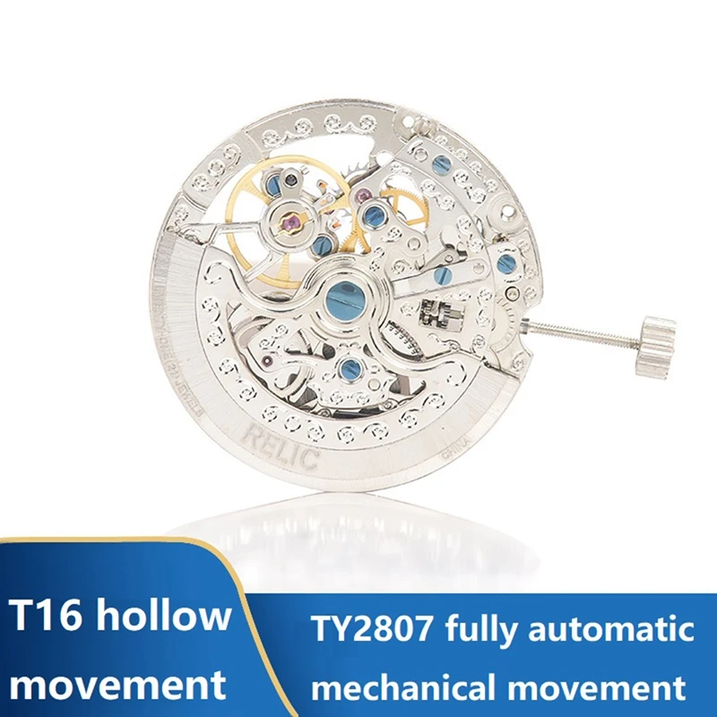 

1 PCS T16 Hollow Movement Automatic Mechanical Watch Movement High-Precision TY2807
