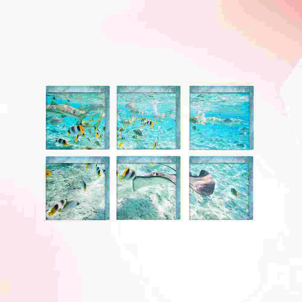 

6 Sheets Stickers Bath Decals 3D Bathtub Antislip Shell Wall Mural Bathroom Paper