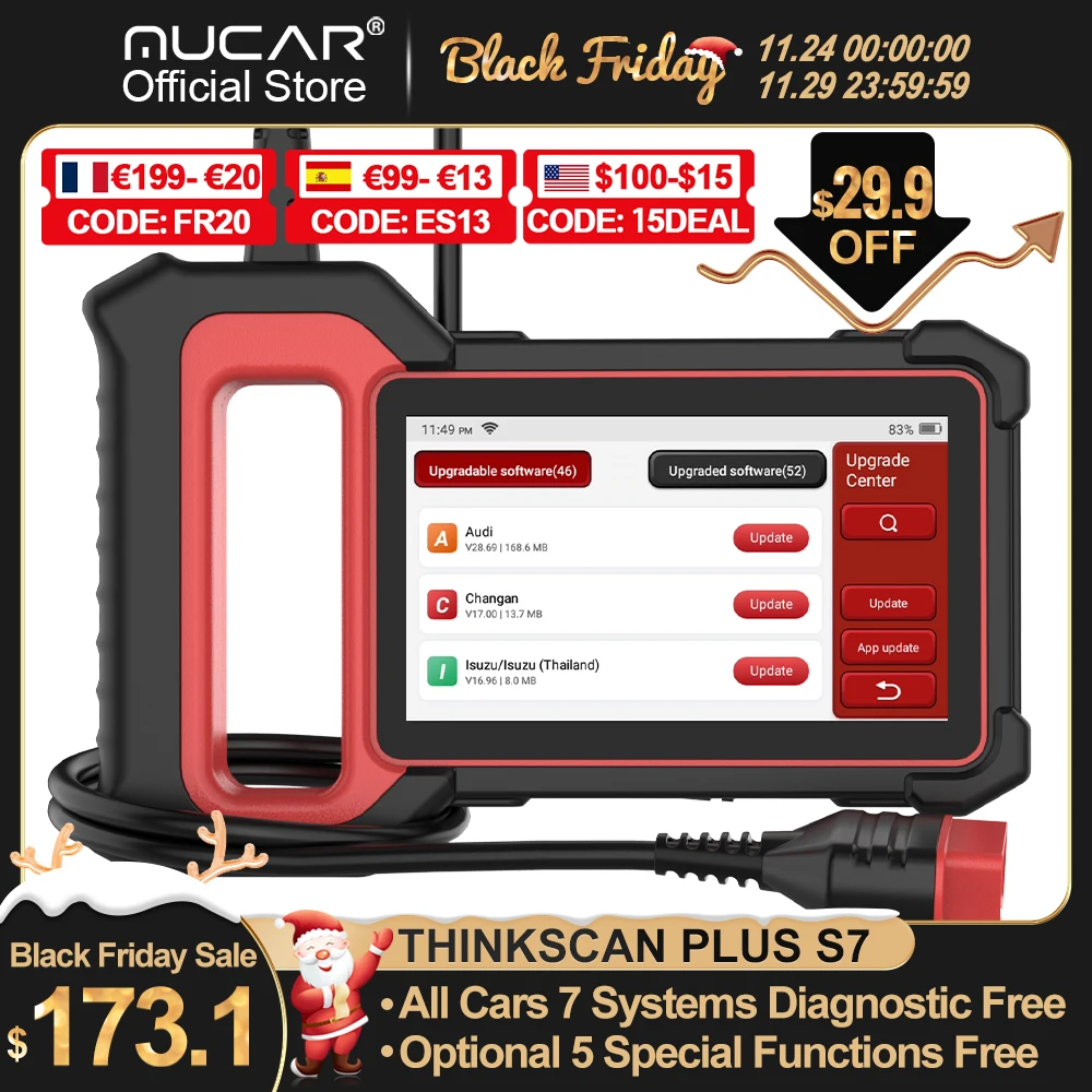 

Thinkcar THINKSCAN Plus S2/S4/S7 Car Diagnostic Tools OBD2 Automotive Scanner Mulit-system Obd 2 Code Reader Scanner For Auto