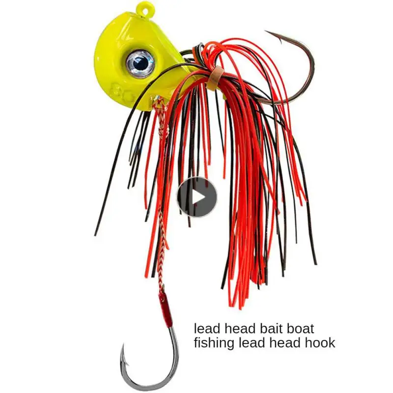 

Simulation Fish Eye Lead Head Bionic Bait Double Hook Silicone Skirt Hook Sharp Sharp Sharp Fish Quickly Deep Sea Bait
