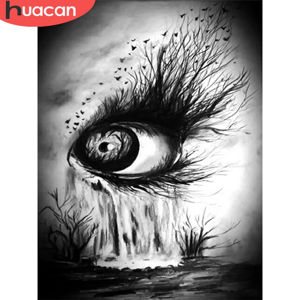 

Алмазная вышивка HUACAN вышивка крестом картины глаз камни в форме ромба Новое поступление мозаичный Пейзаж сада украшения дома