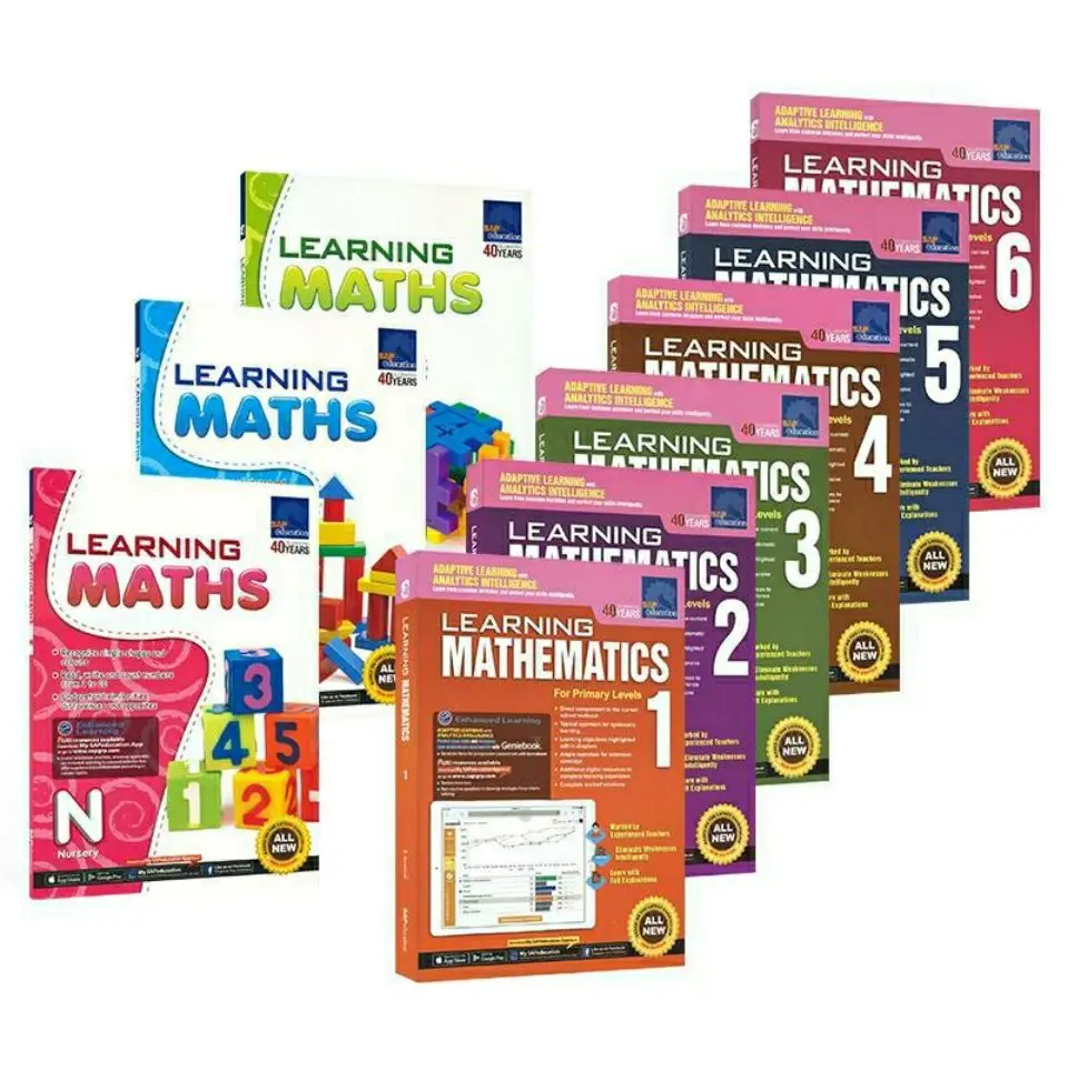 9 Books English Singapore Math Workbook Sap learning mathematics Preschool Primary School Teaching Early Education Book Livros