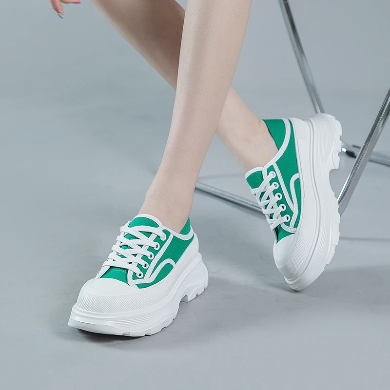 Canvas Women's Sneakers Wedge Black Tennis Chunky Platform Shoes Girls 2023 Fashion Luxury Designer Casual Sneaker Thick Bottom