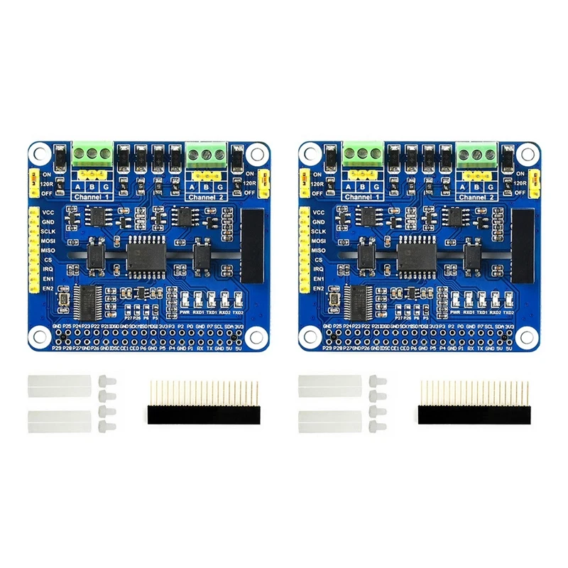 

2X 2-Channel Isolated RS485 Expansion HAT For Raspberry Pi 4B/3B+ SC16IS752 Solution With Multi Onboard Circuits