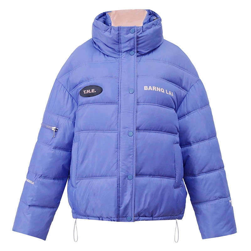 Women Winter Letter Outerwear Snow Wear Jackets Parkas 2023 Winter Candy Color Coats Loose Thick Warm Hooded Padded Jacket Girls