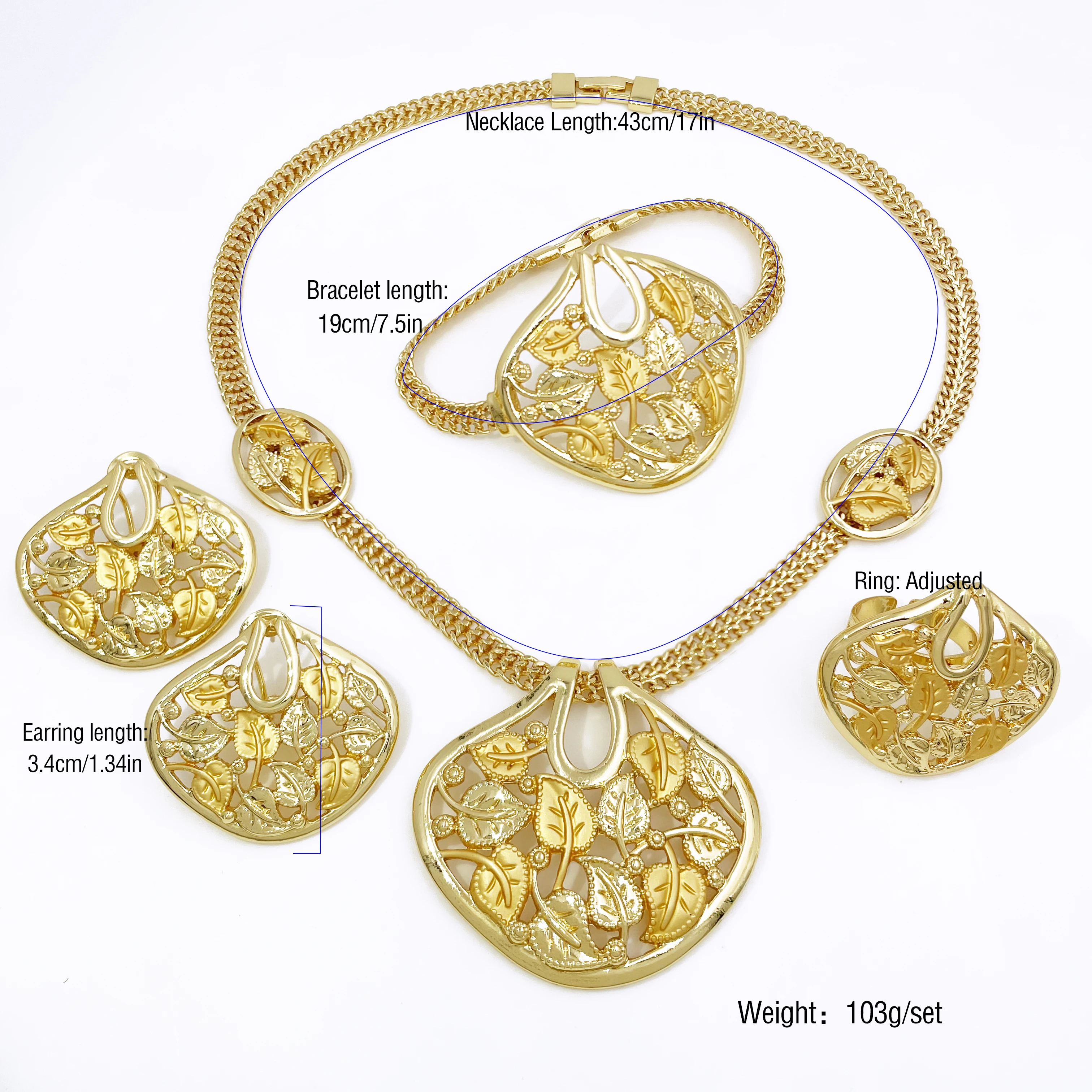 4 шт. африканский свадебный комплект украшений для женщин 18-каратное