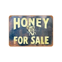 honey for sale vintage look metal sign