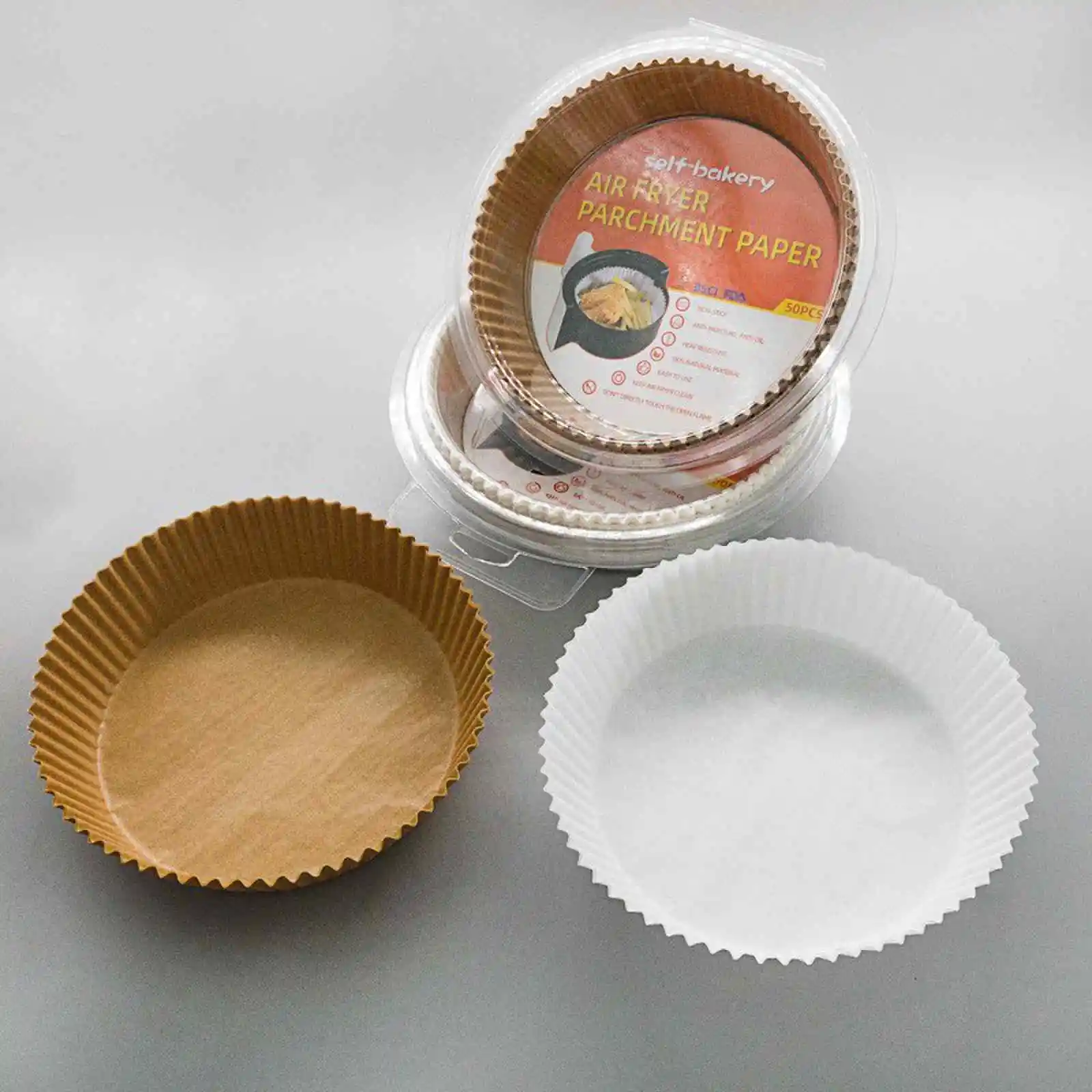 

6.5/8 Inch Disposable Paper Liners,50/100 PCS Non-Stick Parchment Liner,Food Grade Baking Paper for 5-8 QT Air Fryer Roasting