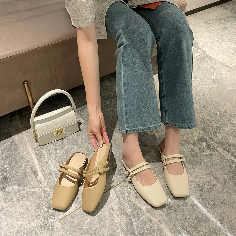 

Туфли женские летние на плоской подошве, из ПУ кожи