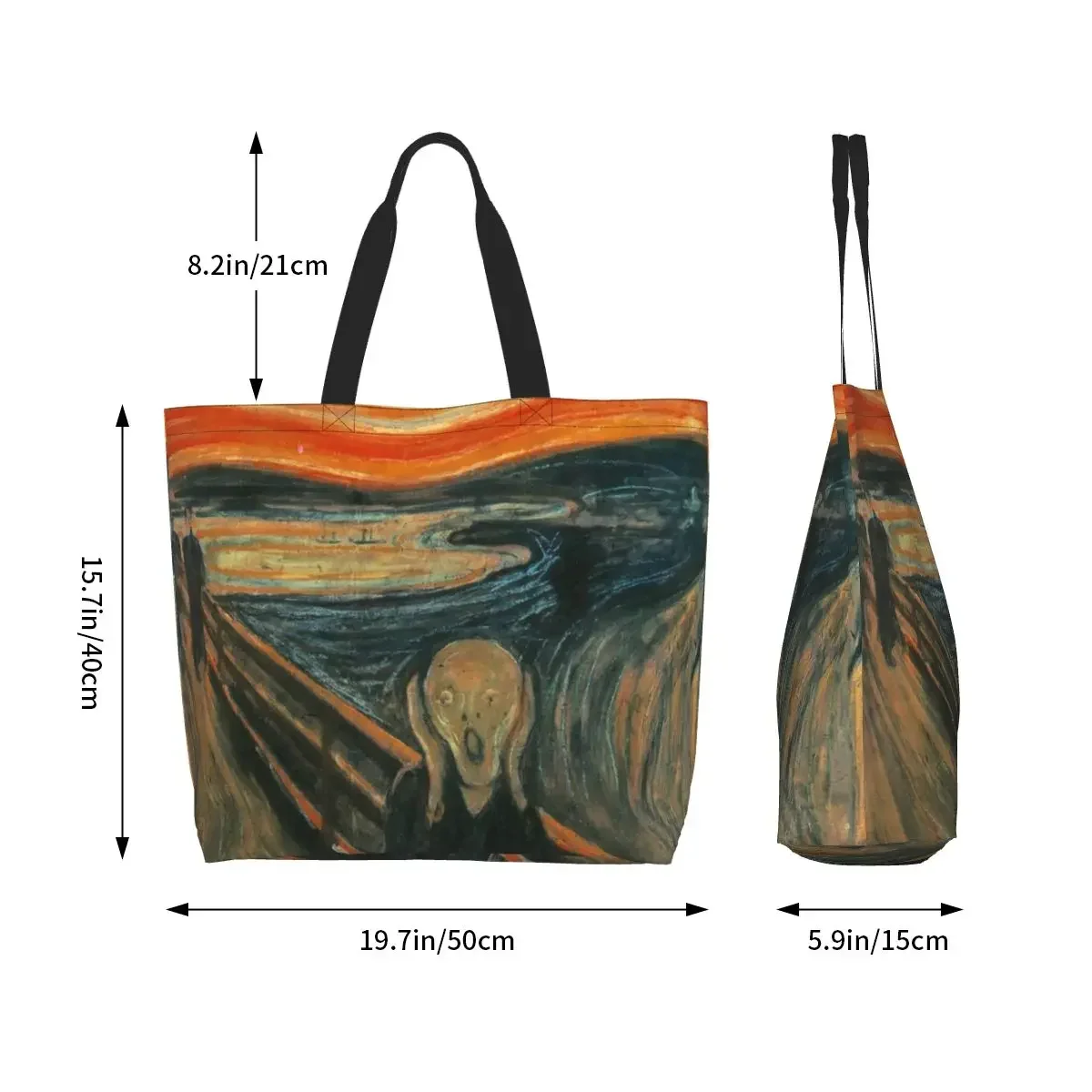 Сумка-шоппер с забавным криком эдварда мунч многоразовая холщовая сумка-шоппер