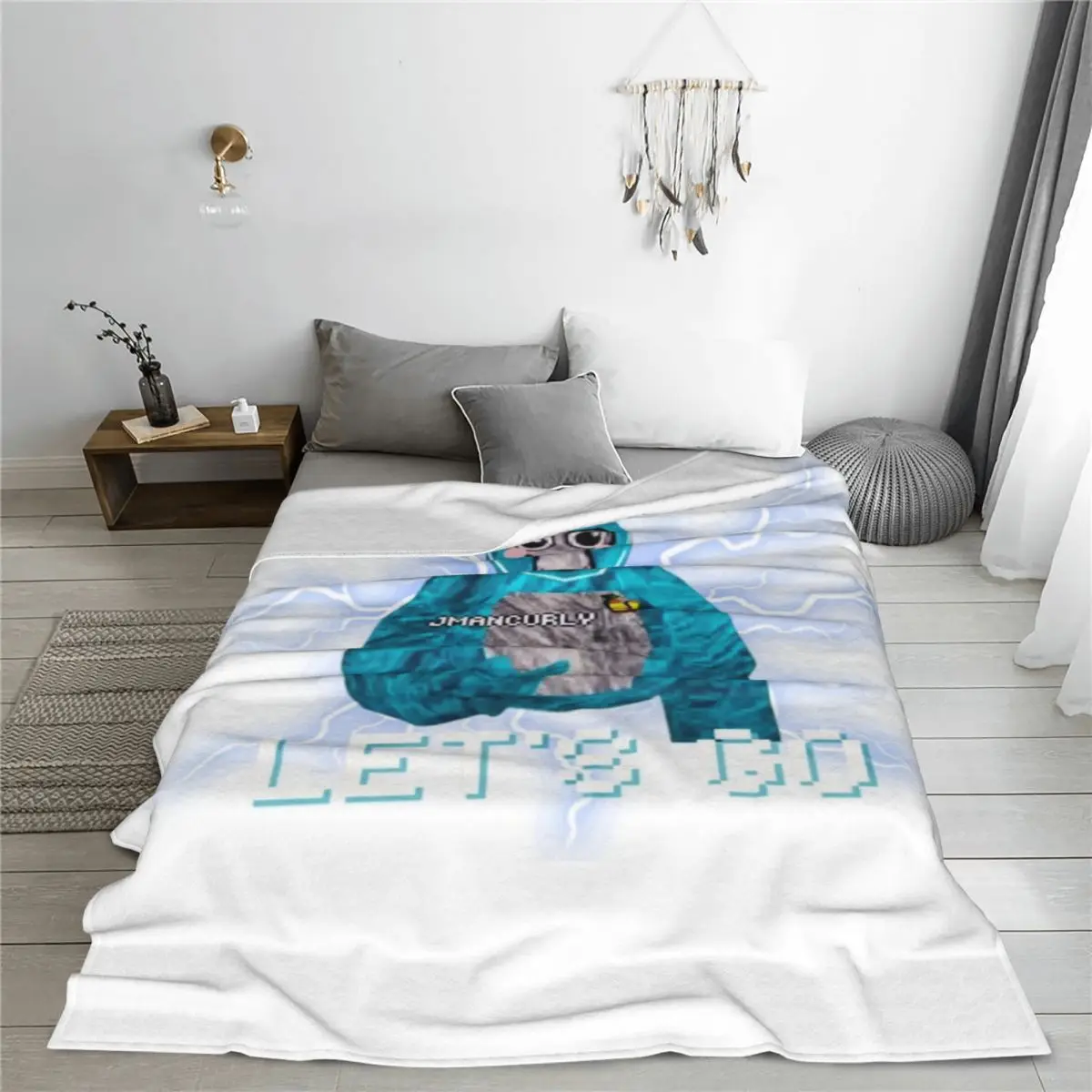 Пушистое детское одеяло с гориллой биркой Jmancurly Monke Merch классический диван