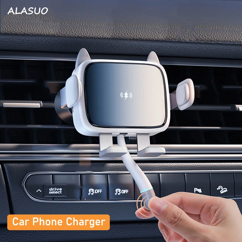 

2022 New Car Mount Phone Holder Wireless Charger Automatic Clamping For Mobile Phone QI Induction 15W Fast Charging Car Stand