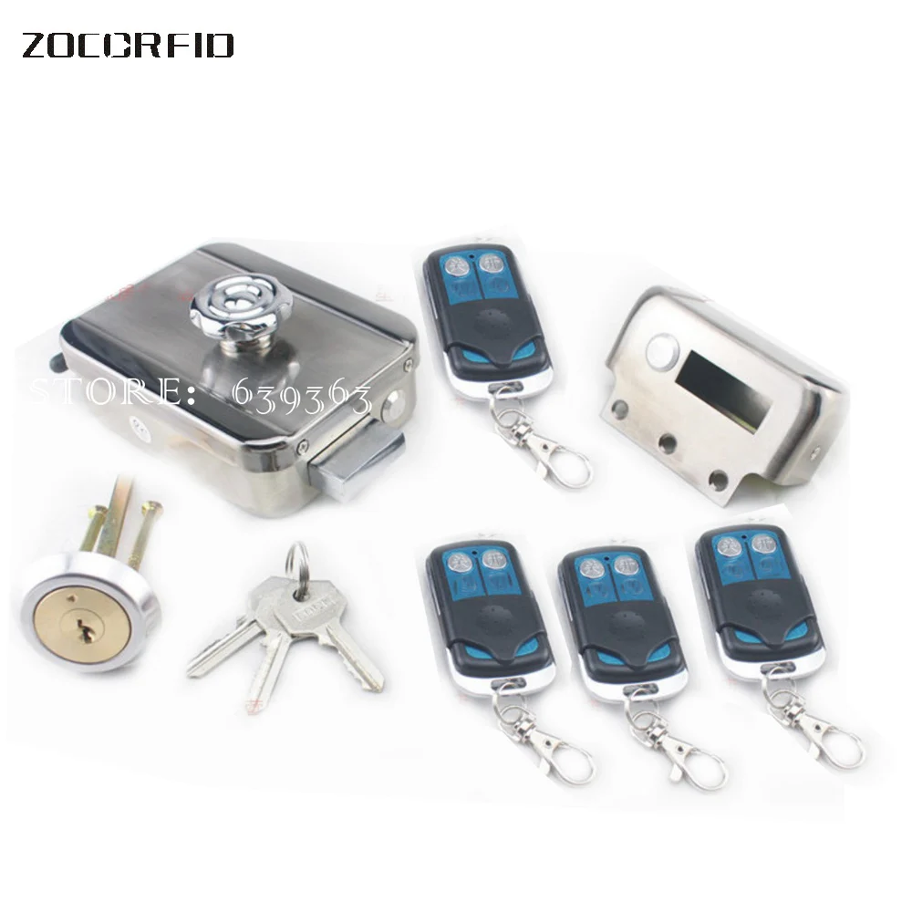

DIY батарея умный дом электронный замок безопасности скрытый Беспроводной пульт дистанционного управления домашний дверной болт для замка защелка 4 пульта дистанционного управления