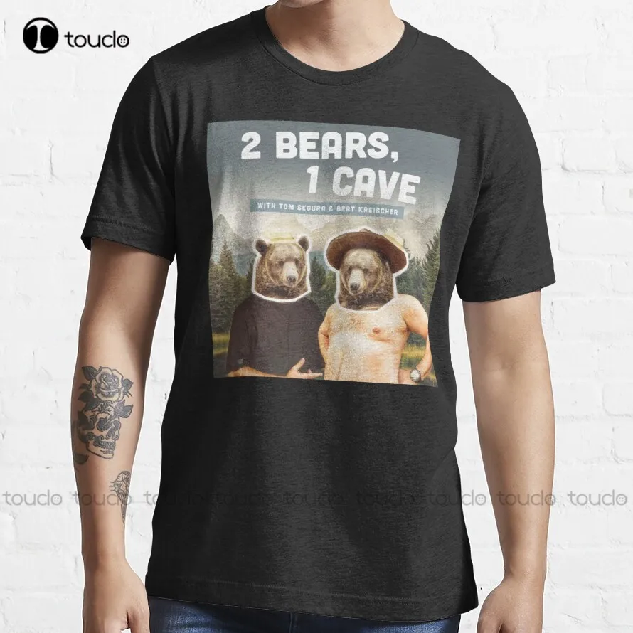 

Футболка унисекс с принтом «пещера», 2 медведя, 1 шт.