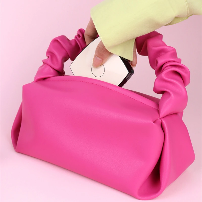 

Fashion Pleated Women's Bag Large Capacity Portable Storage Bag Cosmetic Bag