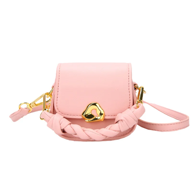 

Миниатюрная плетеная Сумка через плечо, Детская сумка для девочек, женская сумка-тоут, женские сумки-мессенджеры карамельных цветов