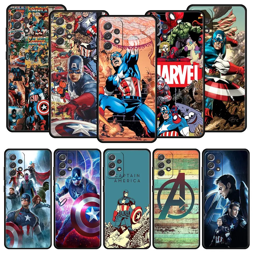 

Cover Case for Samsung Galaxy A12 A51 A32 A42 A21s A71 A52 A72 A53 A73 A10 A20 A30 A50 A70 A90 Korea Marvel Captain America