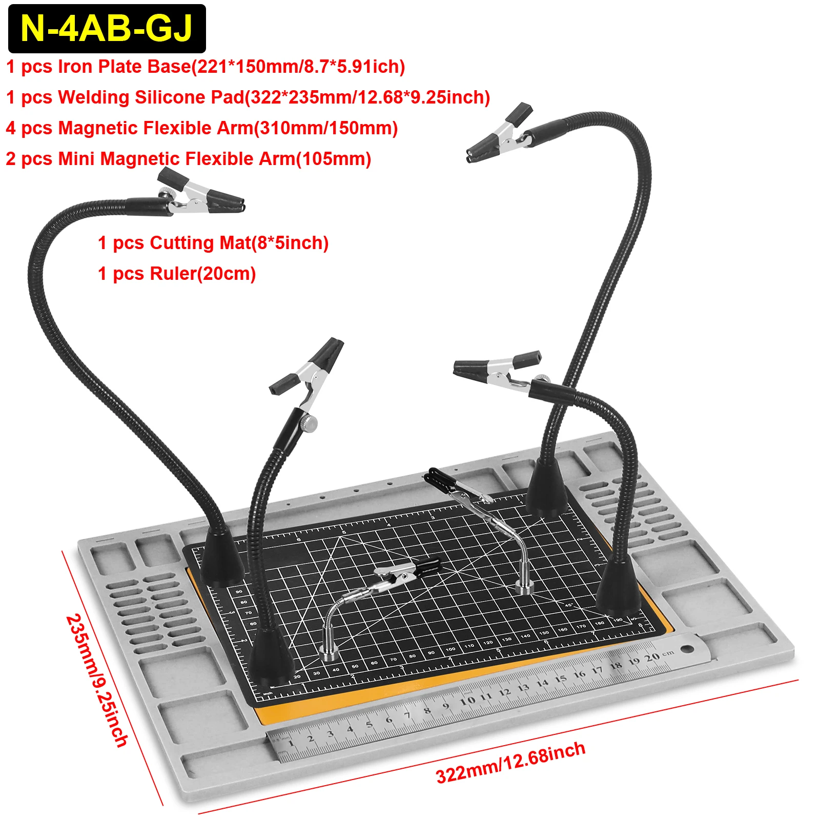 Магнитная паяльная станция Toolour для помощи, паяльный инструмент для третьих рук с зажимами типа «крокодил» для пайки электронных ремонтов