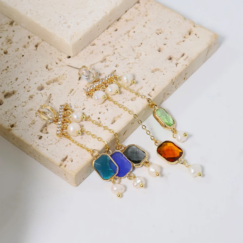 Серьги из 5 цветов с натуральным пресноводным жемчугом роскошные модные