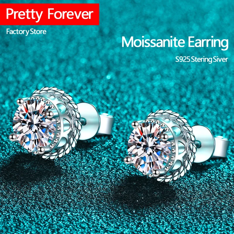 

1ct DColor Moissanite Earring for Women Wedding Fine Jewely with GRA 925 Sterling Sliver Plated 18k White Gold Earring Promoções
