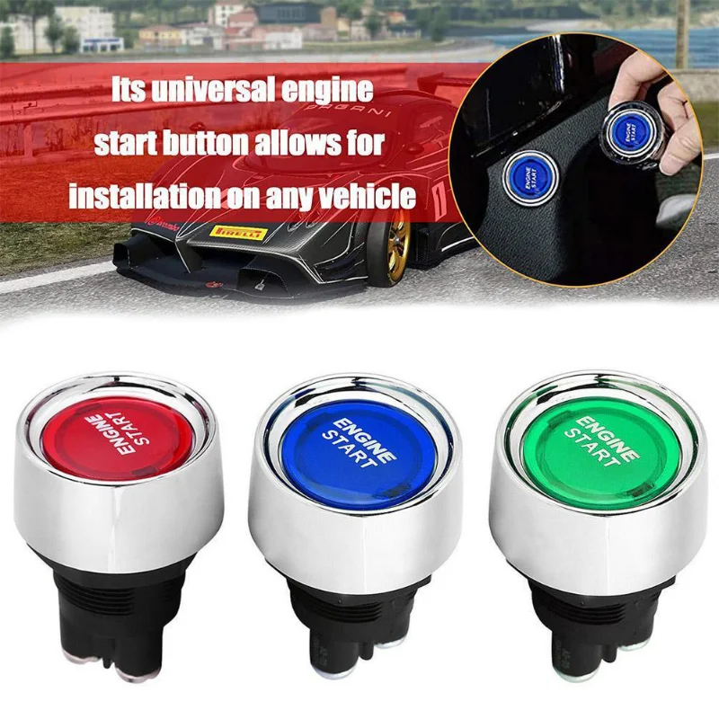 

Universal Car Engine Start Switch Auto Modified Night LED Indicator Light Car Ignition on Off Switches Keyless Button Starter