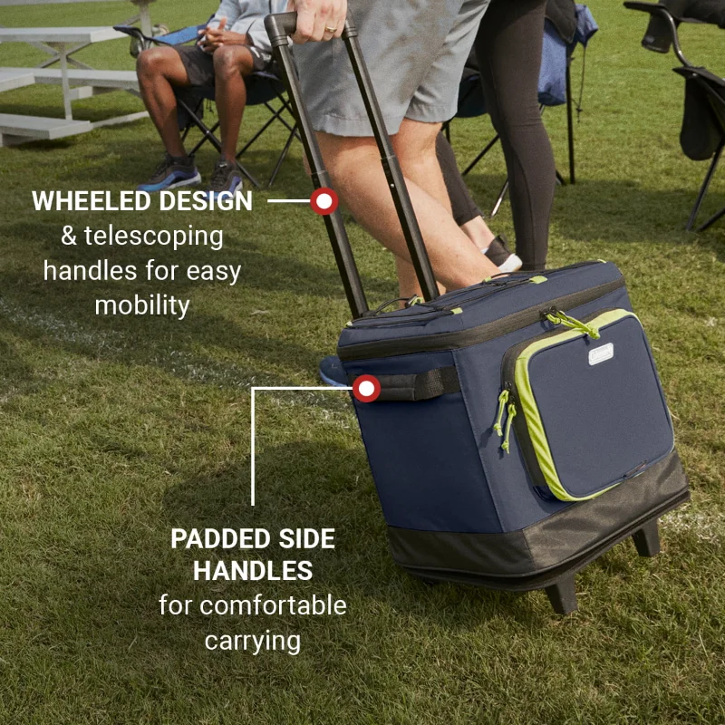 With Wheels, Spider Mum Blue Camping Cooler Box  Ice Chest C