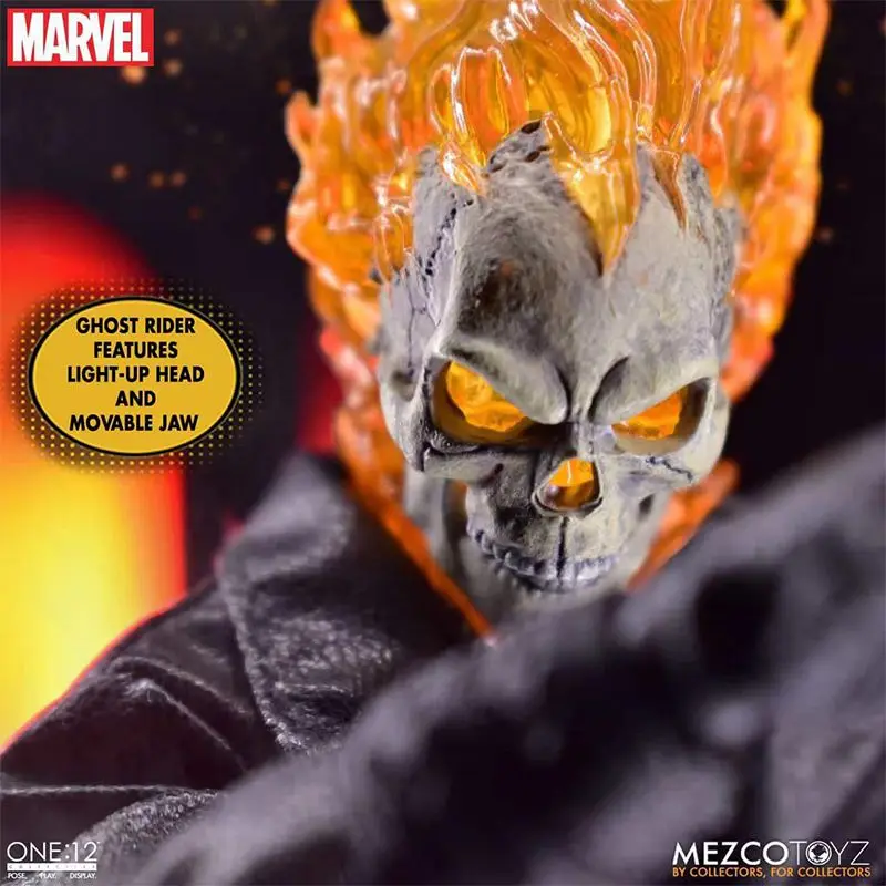 В наличии оригинальный MEZCO ONE:12 GHOST RIDER HELL CYCLE аниме Коллекционные Фигурки Модели