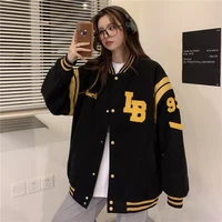 wjfzqm new fashion patchwork button black crop top jackets coats red varsity bomber jacket baseball fall jackets for women 2021