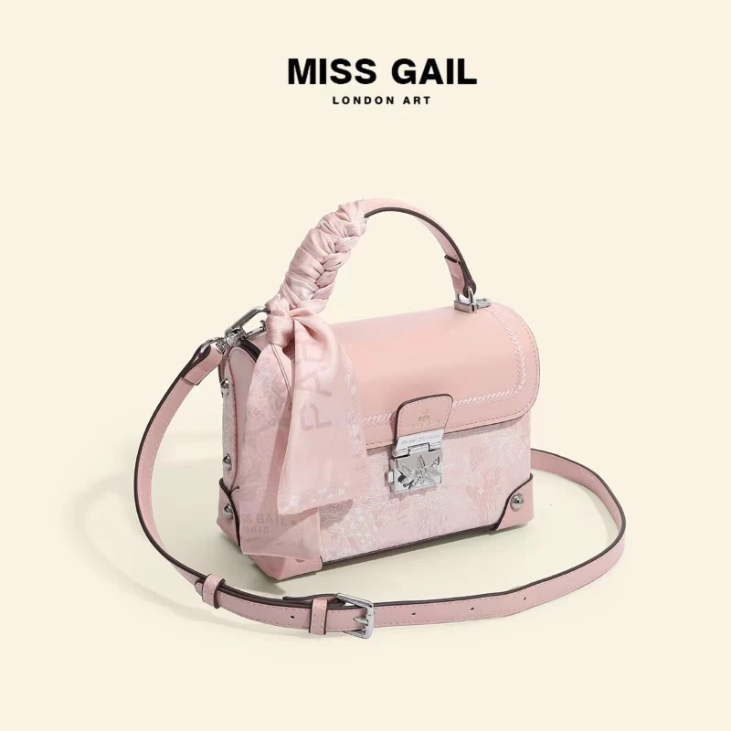 Миниатюрная Женская Квадратная Сумка С Лентой И Бантом Блестящими Пайетками