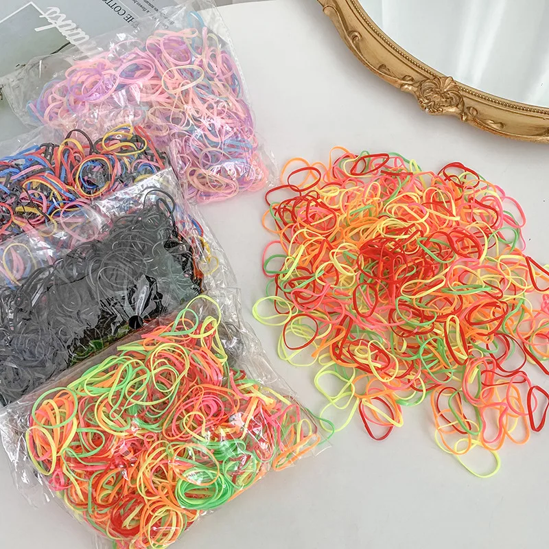 

1000pcs/Pack Girls Colorful Small Disposable Rubber Bands Gum For Ponytail Holder Elastic Hair Bands Fashion Hair Accessories