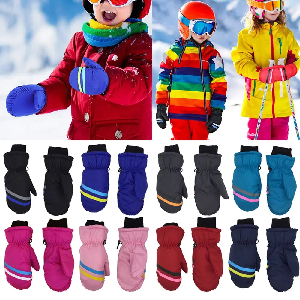 

Children Kids Windproof Waterproof Thicken Warm Children Ski Gloves Long-sleeved Mitten Snow Snowboard Outdoor Riding