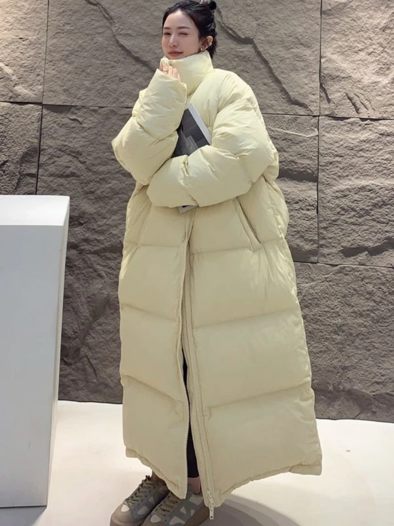 

Large-size down coat women 2023 winter new Korean version over the knee and thick high-end fashion quilt coat