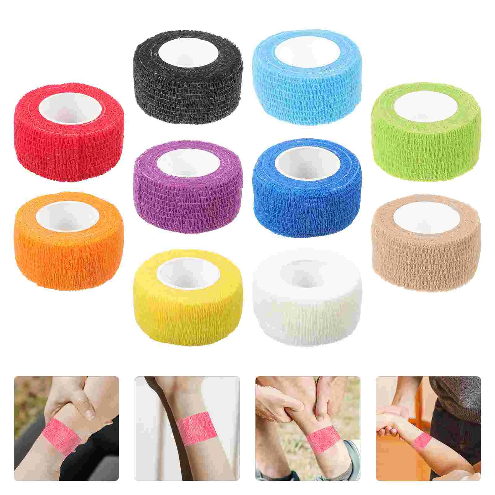 

10 Rolls of Foot Tape Wrap Athletic Elastic Cohesive Bandage for Sports Injury