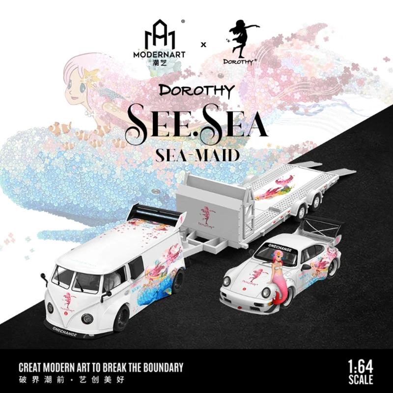 ModernArt масштаб 1:64 RWB 964/VW T1 фургон прицеп живопись моделирование сплав модель