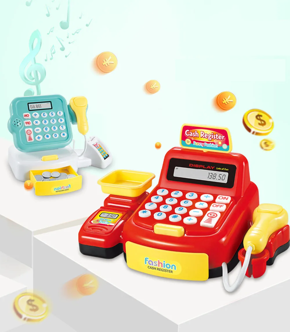 

Детские игрушки для девочек, кассовый аппарат для супермаркета, игрушки, имитация света, многофункциональный электронный кассовый аппарат,...