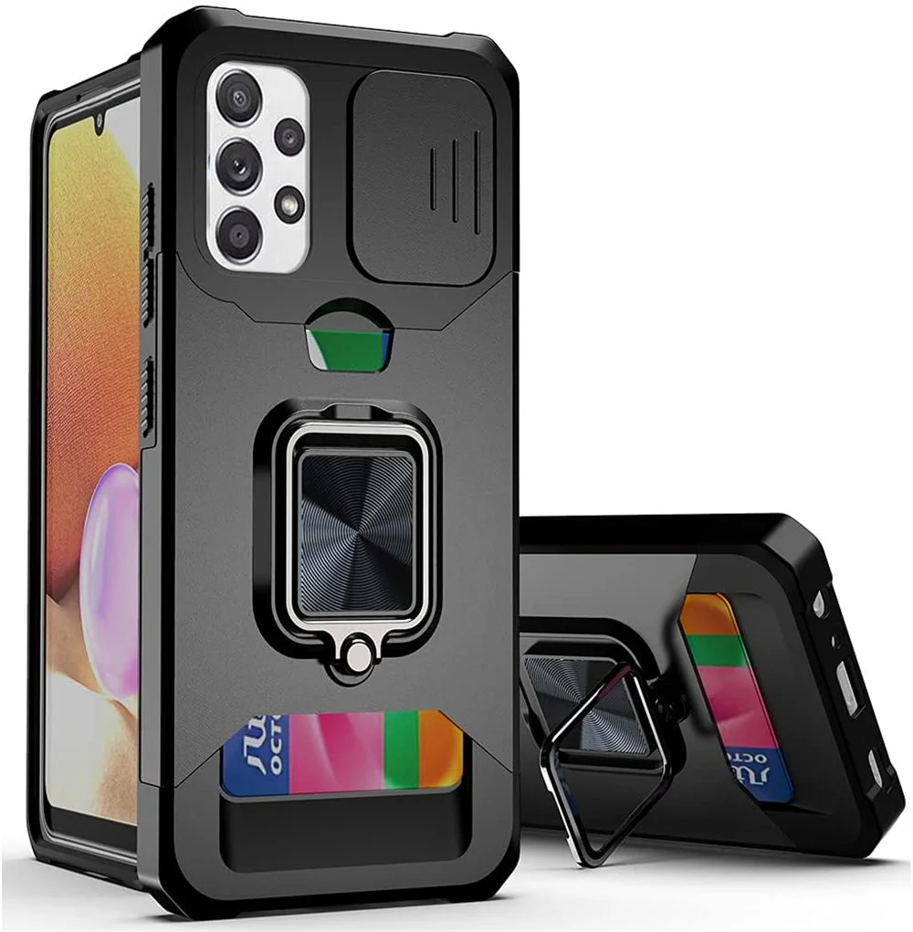 

For Samsung A53 Case Card Slot Bag Finger Ring Holder Stand Funda For Samsung Galaxy A53 5G Case SM-A536B/DS 6.5" Coque Funda