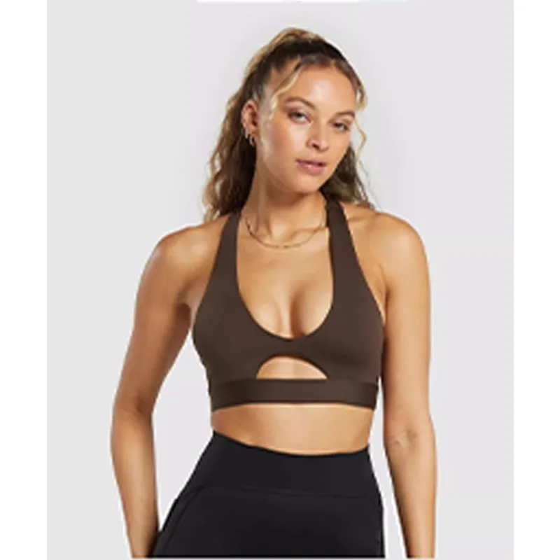 Элегантная полая майка для женщин нижнее белье фитнеса U-образный вырез спорт