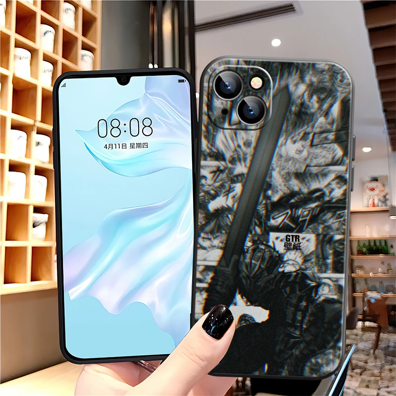 Чехол для телефона Berserk Luxury Game iPhone 13 12 11 6 6S 7 8 Plus X XR Pro XS Max Mini SE жидкий силиконовый