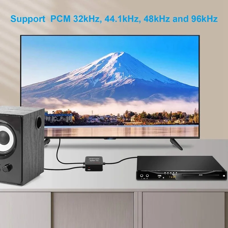 Optical Signal Input Splitter Can Be Divided Into Three Groups Of SPDIF / TosLink Receiving Device 1 In 3 Out Support DTS |