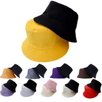 unisex hat black solid color double sided simple bob hip hop bucket hat mens womens panama beach fishing sun cap
