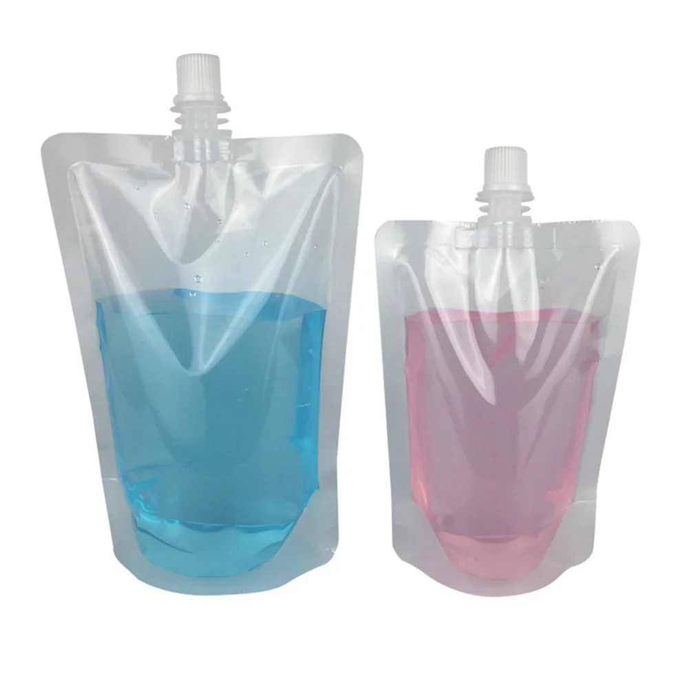 

Transparent Shipping Pouch Organizer Juice Travel 100pcs Sealed With Milk Bag Drink Coffee Reusable Bags Beverage Plastic Free