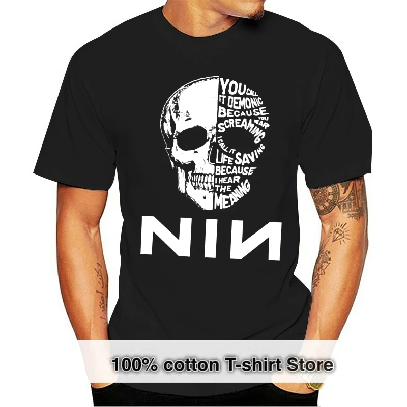 

Nine Inch Nails NIN T Shirt Black Cotton Men T-Shirt Full Size