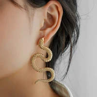 fashion exaggeration snake pendant earrings for women cool wind high sense hip hop personality atmosphere korean fashion jewelry