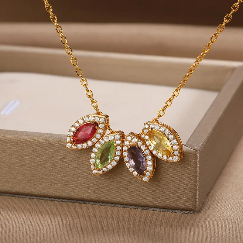 

Aesthetic Opal Stone Sun Pendants Necklace For Women Stainelss Steel Gold Plated Choker Necklace Trendy Jewelry Wedding Gifts