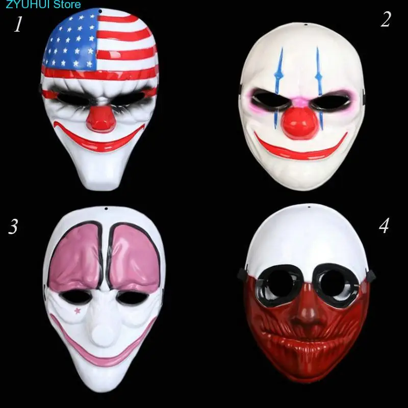 

1PC Wholesale PVC Halloween Mask Scary Clown Party Mask Payday 2 for Masquerade Cosplay Halloween Horrible Masks