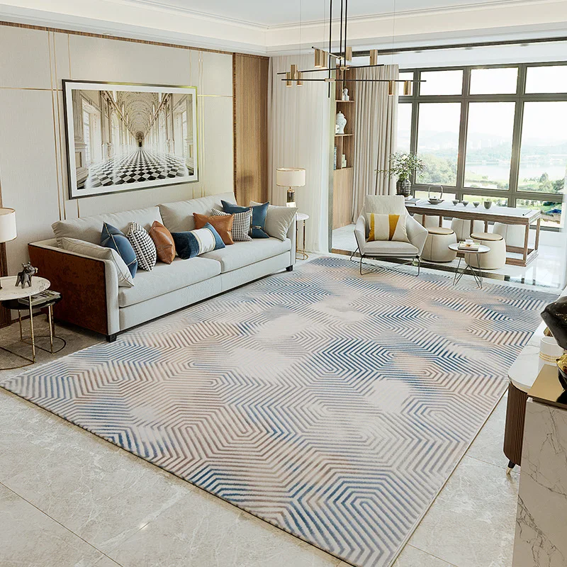 

Home Bedroom Large Carpet Nordic Living Room Sofa Coffee Table Blanket Modern Light Luxury Rendering Geometric Bedside Carpet
