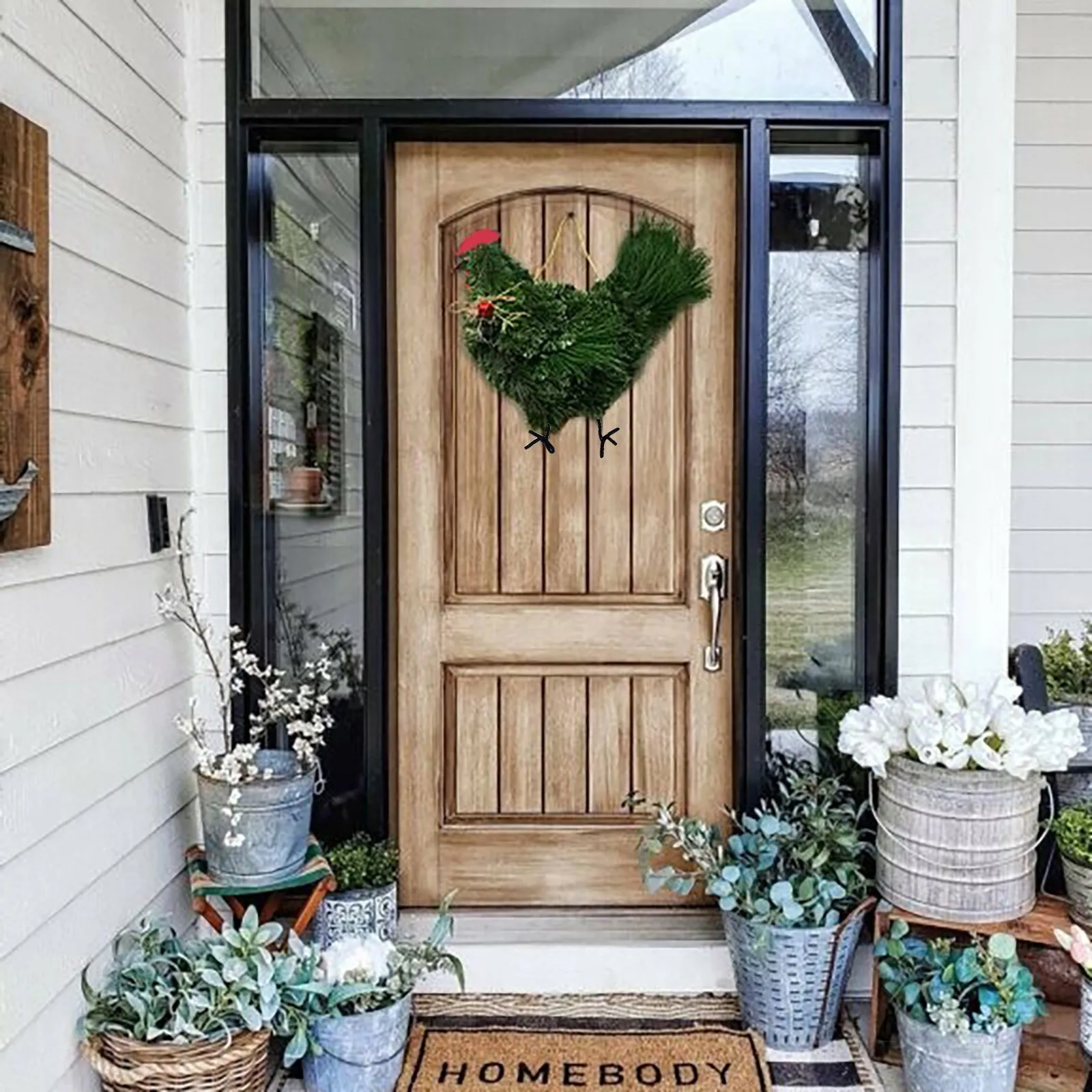 Рождественский венок с петухом 16 дюймов |