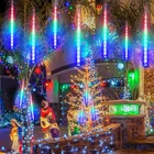 Светодиодные метеоритные светильники для душа 3050 см, 8 трубок, уличные водонепроницаемые светильники-капли, Свадебный двор патио, праздничное Рождественское украшение