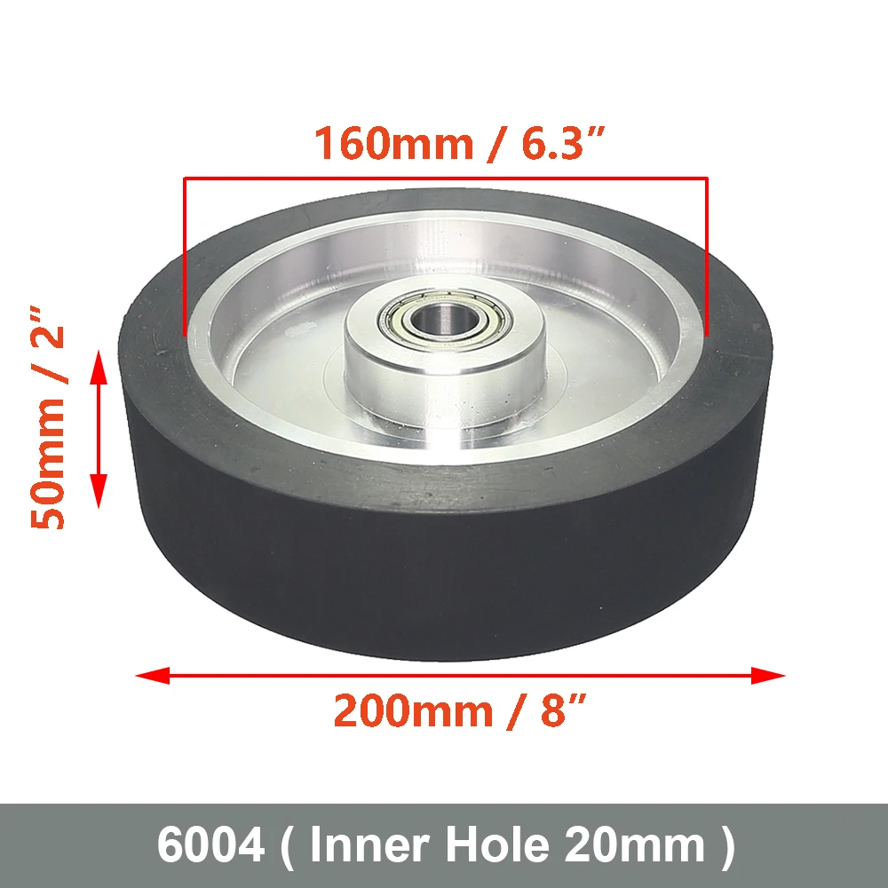 Гладкое резиновое контактное колесо 200x50 мм, 8x2 дюйма, абразивная шлифовальная лента, аксессуары для шлифовальной машины по индивидуальному заказу