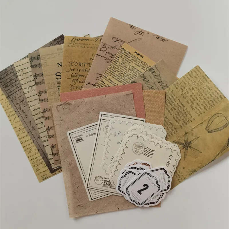 

30 pcs Vintage Scrapbooking Diy Material Paper Decorative Retro Plant Letter Notes Memo Pad Diary Journal Background Paper